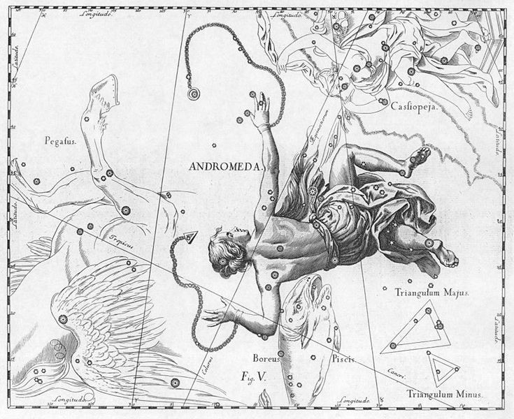 Partie du ciel représentant la constellation d'Andromède