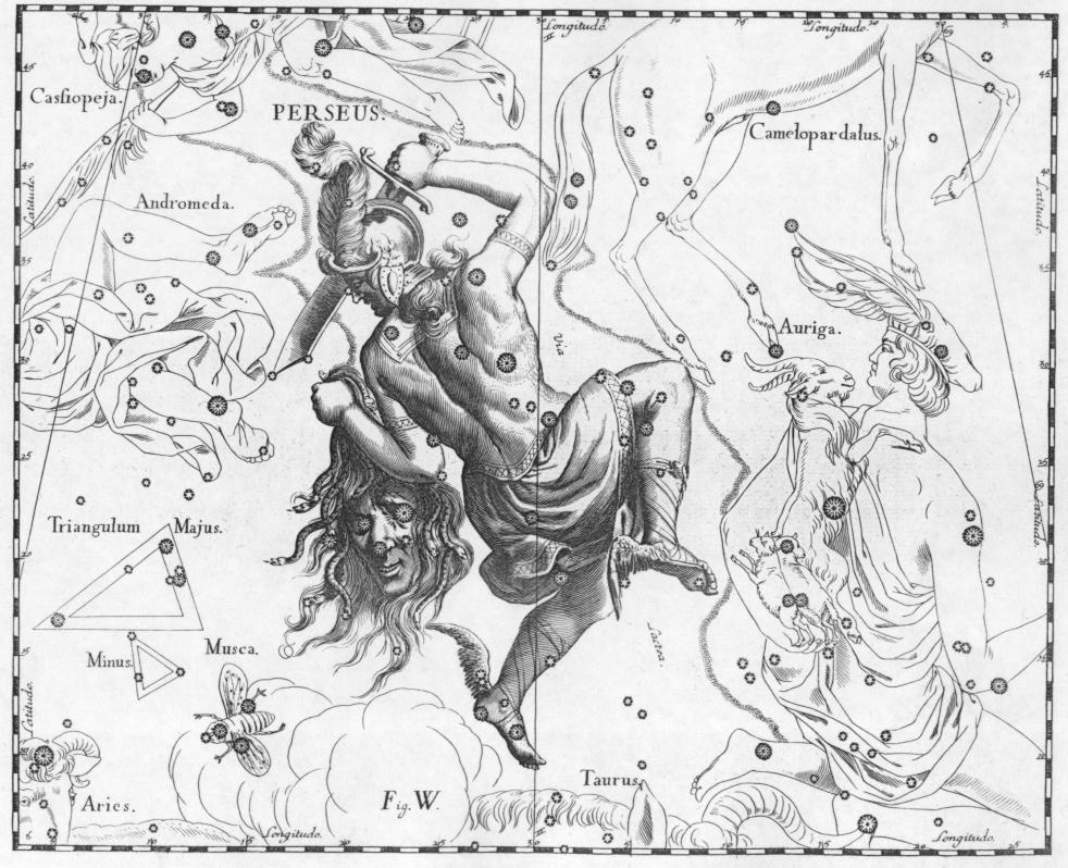 Partie du ciel représentant la constellation de Persée